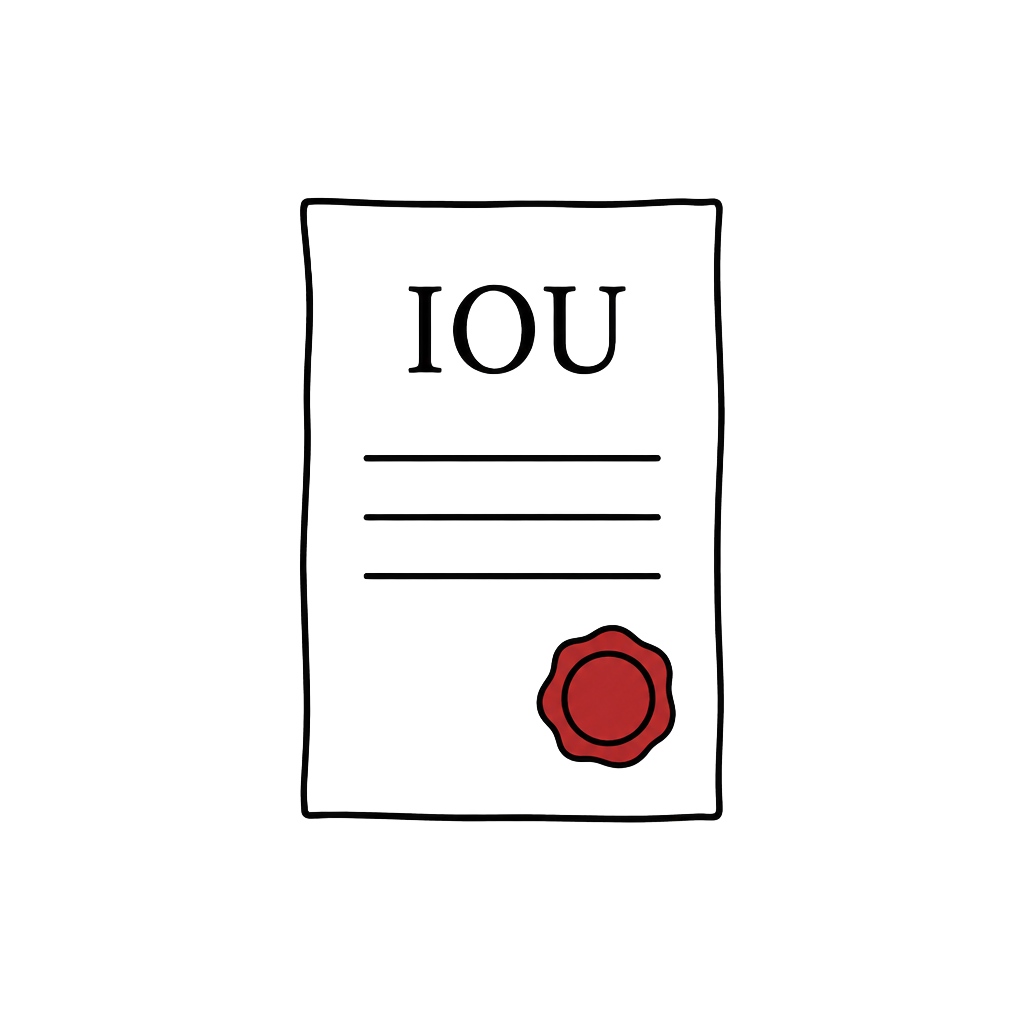 An IOU note — analogy for Bonds